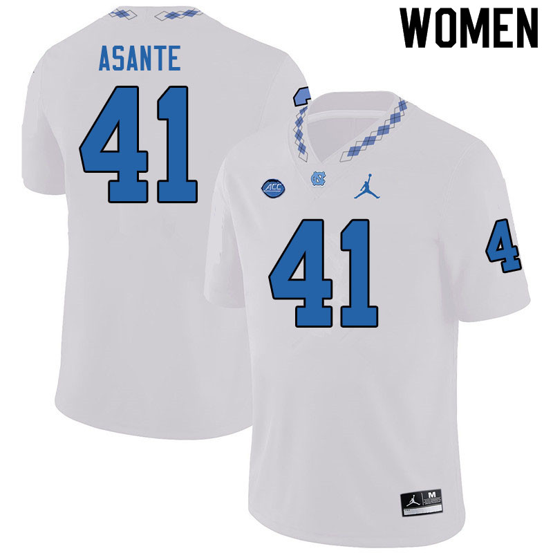 Jordan Brand Women #41 Eugene Asante North Carolina Tar Heels College Football Jerseys Sale-White